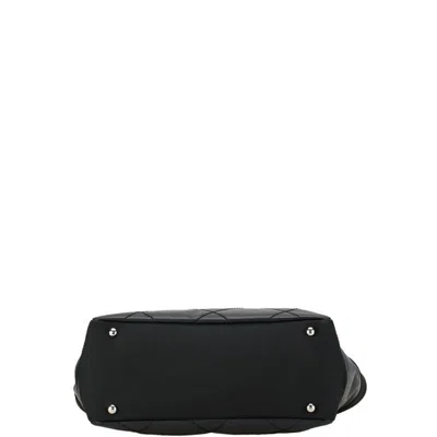 Pre-owned Chanel Black Pvc Canvas Handbag Pochette Pouch Tote Bag ()