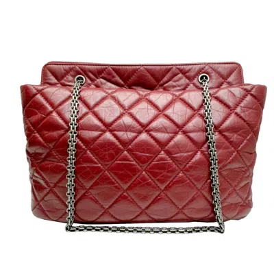 Pre-owned Chanel Bordeaux Red Color Leather Tote Bag () In Bordeaux, Red Color