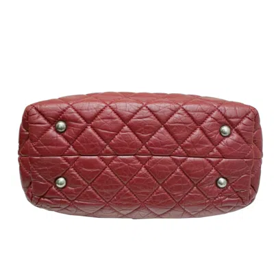 Pre-owned Chanel Bordeaux Red Color Leather Tote Bag () In Bordeaux, Red Color