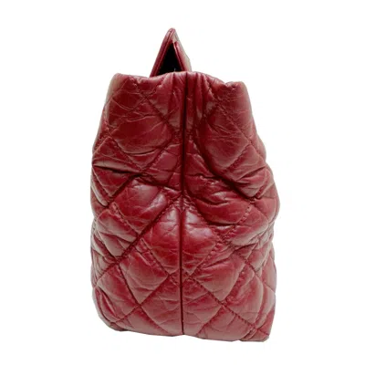 Pre-owned Chanel Bordeaux Red Color Leather Tote Bag () In Bordeaux, Red Color