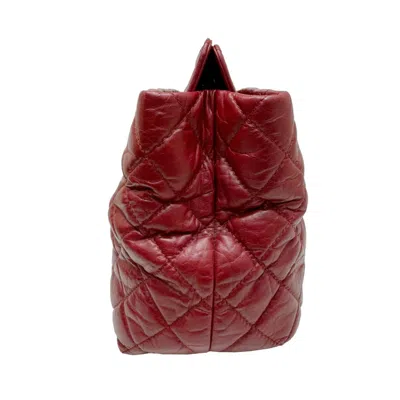 Pre-owned Chanel Bordeaux Red Color Leather Tote Bag () In Bordeaux, Red Color
