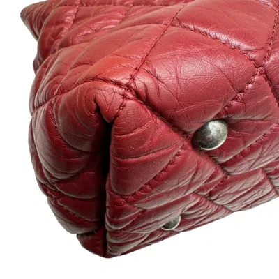 Pre-owned Chanel Bordeaux Red Color Leather Tote Bag () In Bordeaux, Red Color