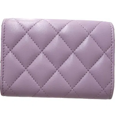 Pre-owned Chanel Light Purple Leather Wallet (bi-fold) ()
