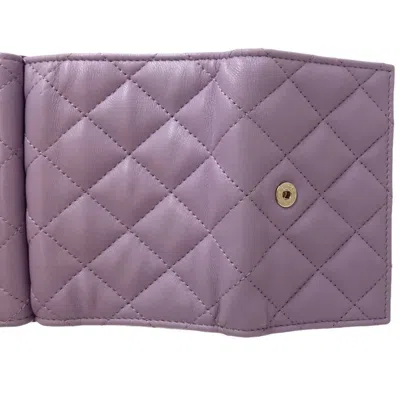 Pre-owned Chanel Light Purple Leather Wallet (bi-fold) ()