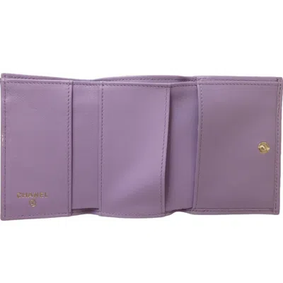 Pre-owned Chanel Light Purple Leather Wallet (bi-fold) ()