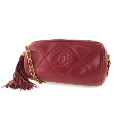 Pre-owned Chanel Matelasse Gold Red Color Shoulder Bag () In Gold, Red Color