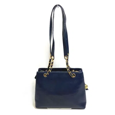 Pre-owned Chanel Navy Leather Shoulder Bag ()