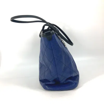 Pre-owned Chanel Navy Leather Tote Bag ()