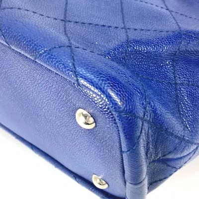Pre-owned Chanel Navy Leather Tote Bag ()