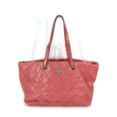 Pre-owned Chanel On The Road Pink Caviar Leather Shoulder Bag Tote Bag ()