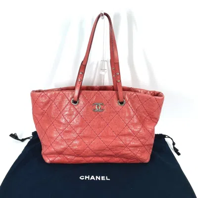Pre-owned Chanel On The Road Pink Caviar Leather Shoulder Bag Tote Bag ()