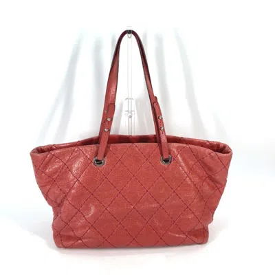 Pre-owned Chanel On The Road Pink Caviar Leather Shoulder Bag Tote Bag ()