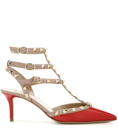 Shop Valentino Rockstud Patent Leather Pumps In Red