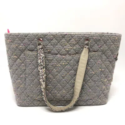 Pre-owned Chanel Purple Tweed Tote Bag ()