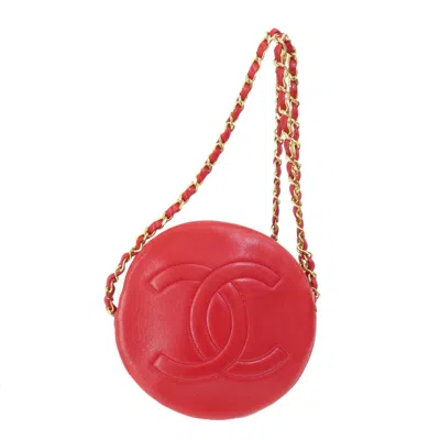 Pre-owned Chanel Red Color Leather Shoulder Bag ()