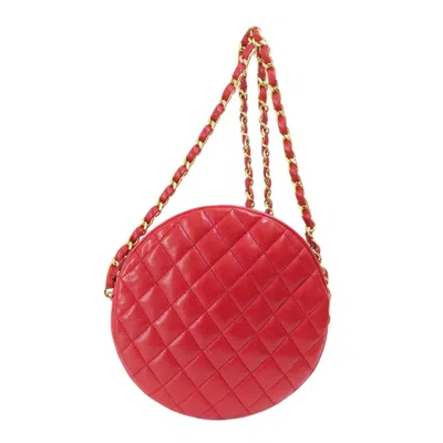 Pre-owned Chanel Red Color Leather Shoulder Bag ()