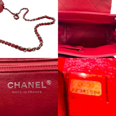 Pre-owned Chanel Red Color Leather Shoulder Bag ()
