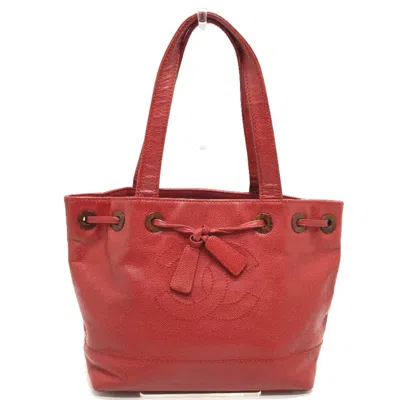 Pre-owned Chanel Red Leather Tote Bag ()