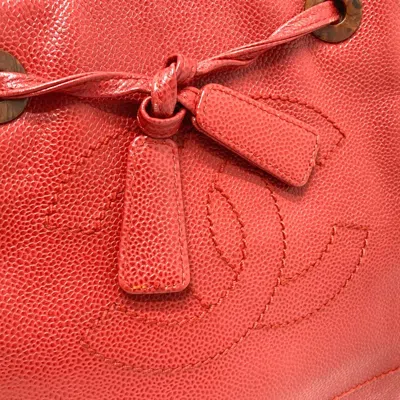 Pre-owned Chanel Red Leather Tote Bag ()