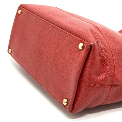 Pre-owned Chanel Red Leather Tote Bag ()