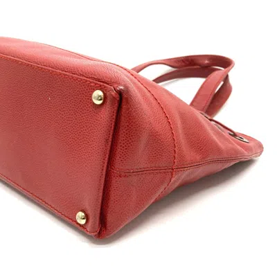 Pre-owned Chanel Red Leather Tote Bag ()