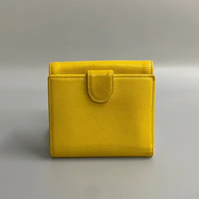 Pre-owned Chanel Yellow Caviar Leather Wallet (bi-fold) ()