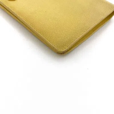 Pre-owned Chanel Yellow Leather Long Wallet (bi-fold) ()