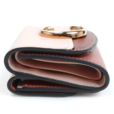 Pre-owned Chloé Beige Brown Leather Wallet (tri-fold) () In Beige, Brown