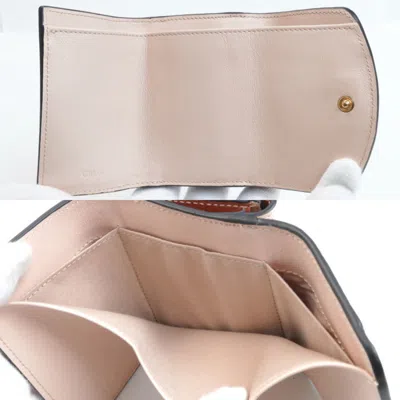 Pre-owned Chloé Beige Brown Leather Wallet (tri-fold) () In Beige, Brown