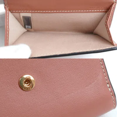 Pre-owned Chloé Beige Brown Leather Wallet (tri-fold) () In Beige, Brown
