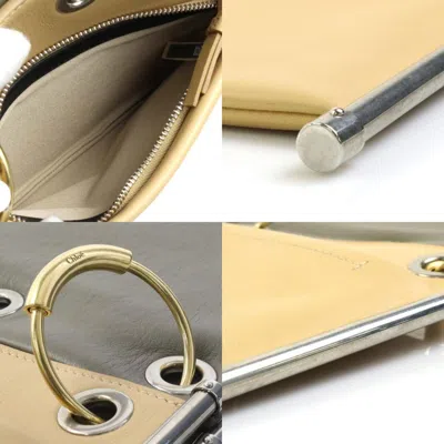 Pre-owned Chloé Beige Gray Leather Clutch Bag Shoulder Bag () In Beige, Gray