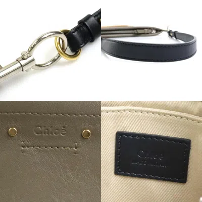 Pre-owned Chloé Beige Gray Leather Clutch Bag Shoulder Bag () In Beige, Gray