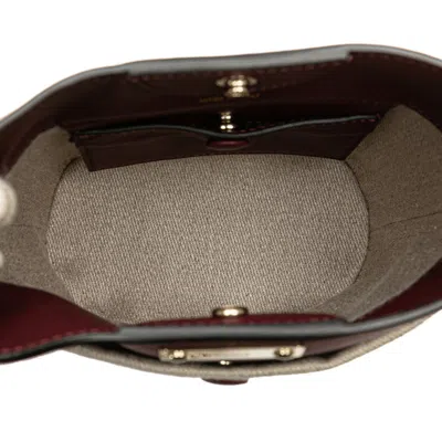 Pre-owned Chloé Beige Wine Linen Leather Shoulder Bag () In Beige, Wine
