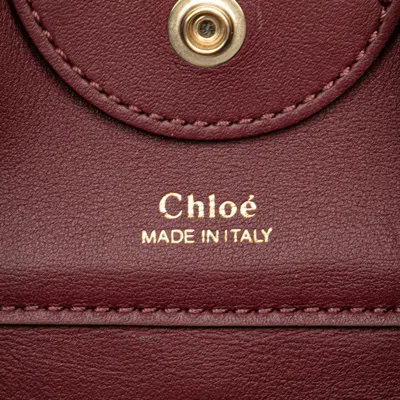 Pre-owned Chloé Beige Wine Linen Leather Shoulder Bag () In Beige, Wine