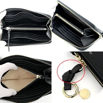 Pre-owned Chloé Black Leather Coin Purse/coin Case ()