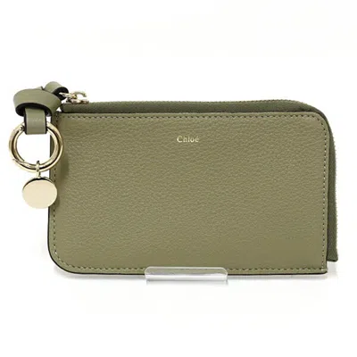 Pre-owned Chloé Green Leather Coin Purse/coin Case ()
