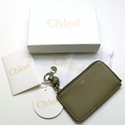 Pre-owned Chloé Green Leather Coin Purse/coin Case ()