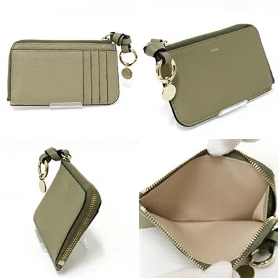 Pre-owned Chloé Green Leather Coin Purse/coin Case ()