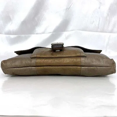 Pre-owned Chloé Metallic Brown Leather Pouch Shoulder Bag ()