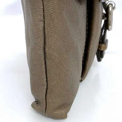 Pre-owned Chloé Metallic Brown Leather Pouch Shoulder Bag ()