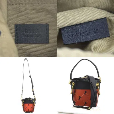Pre-owned Chloé Navy Red Color Leather Shoulder Bag () In Navy, Red Color
