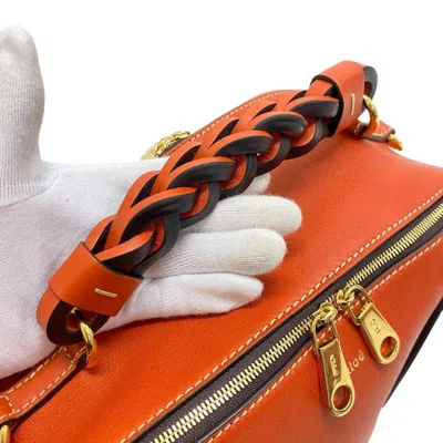Pre-owned Chloé Orange Leather Handbag Shoulder Bag ()