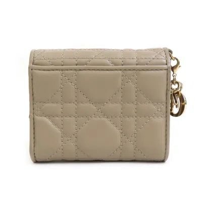 Pre-owned Dior Christian  Beige Leather Wallet (tri-fold) ()