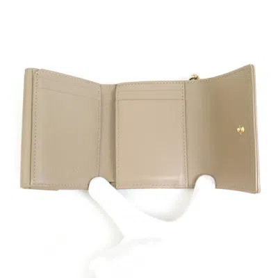 Pre-owned Dior Christian  Beige Leather Wallet (tri-fold) ()