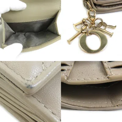 Pre-owned Dior Christian  Beige Leather Wallet (tri-fold) ()