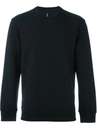 Neil Barrett Embroidered Lightning Bolt Sweatshirt In Black