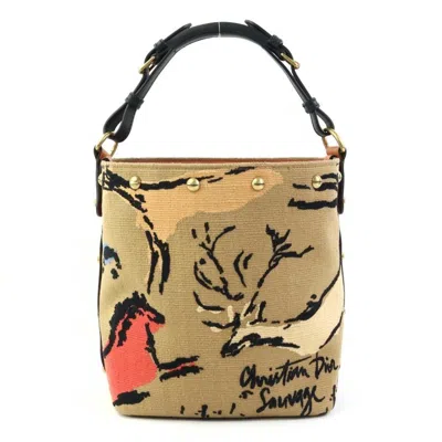 Pre-owned Dior Christian  Black Brown Canvas Leather Shoulder Bag () In Black, Brown