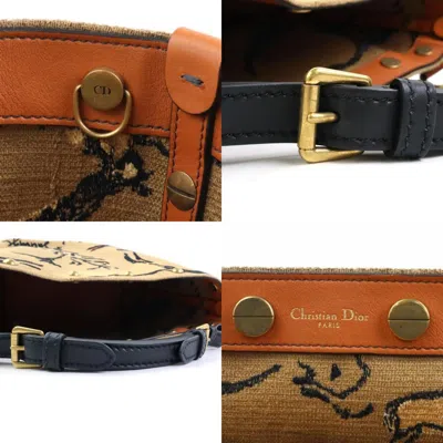 Pre-owned Dior Christian  Black Brown Canvas Leather Shoulder Bag () In Black, Brown