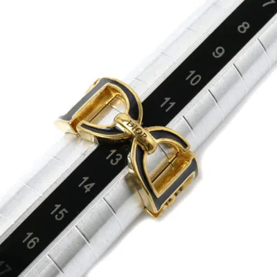 Pre-owned Dior Christian  Black Gold Lacquer Metal Band Ring () In Black, Gold