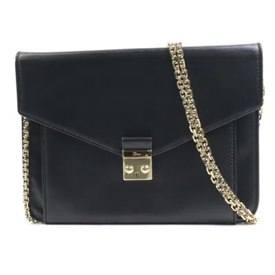 Pre-owned Dior Christian  Black Leather Clutch Bag ()